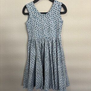 Alice + Ames light blue with turquoise dots sleeveless dress